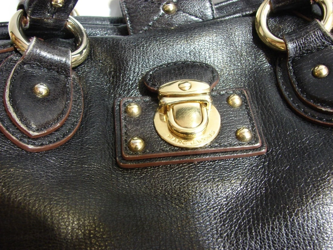 MARC JACOBS LEATHER HOBO HANDBAG DUST BAG GOLD HARDWARE ORIGINAL - 5