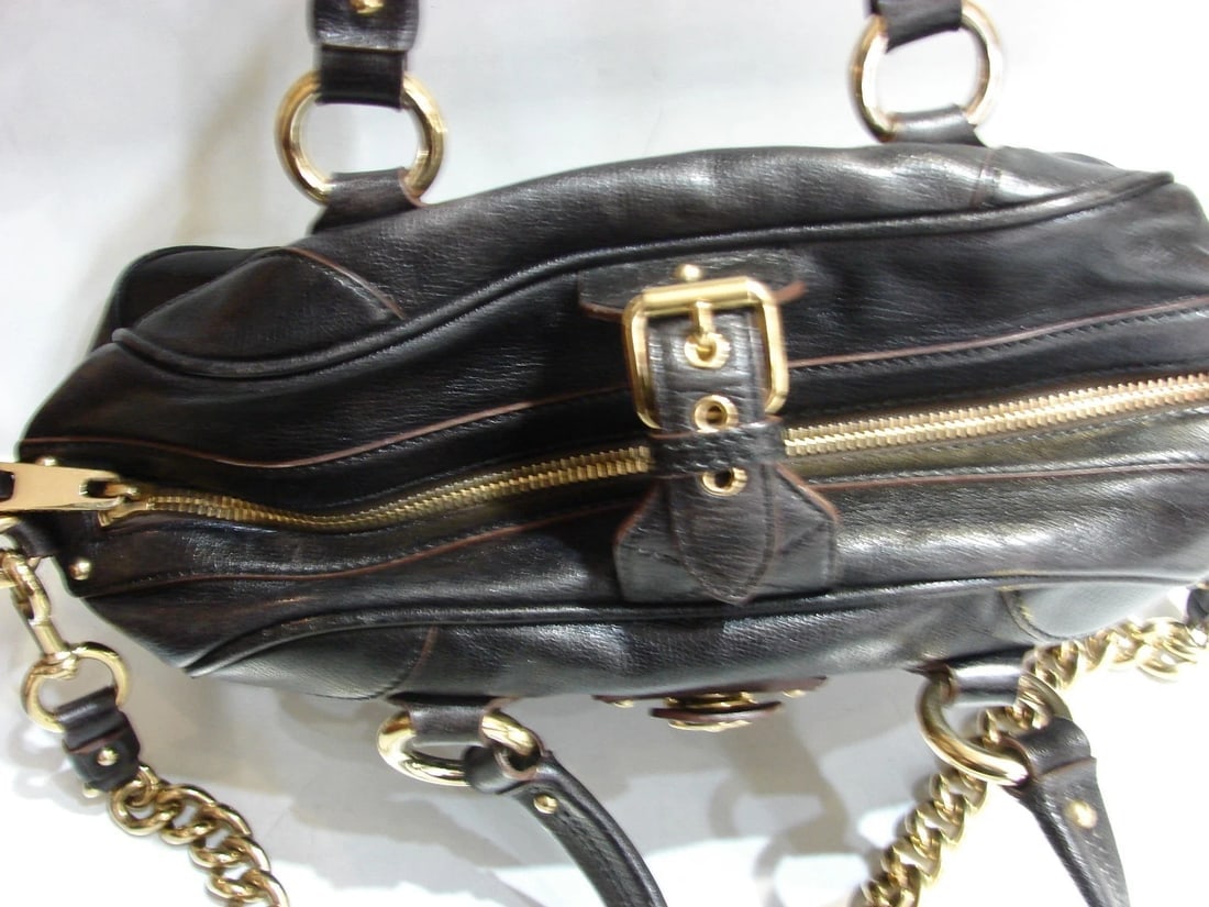 MARC JACOBS LEATHER HOBO HANDBAG DUST BAG GOLD HARDWARE ORIGINAL - 6