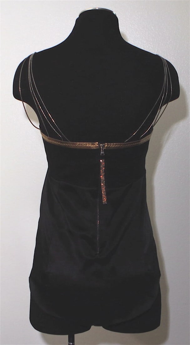 DOLCE & GABBANA MADE IN ITALY SILK LEATHER CHAIN STRAPS TOP TANK TOP BLOUSE - 5