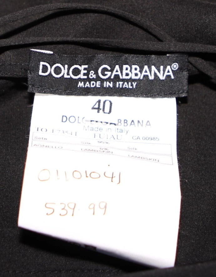 DOLCE & GABBANA MADE IN ITALY SILK LEATHER CHAIN STRAPS TOP TANK TOP BLOUSE - 7