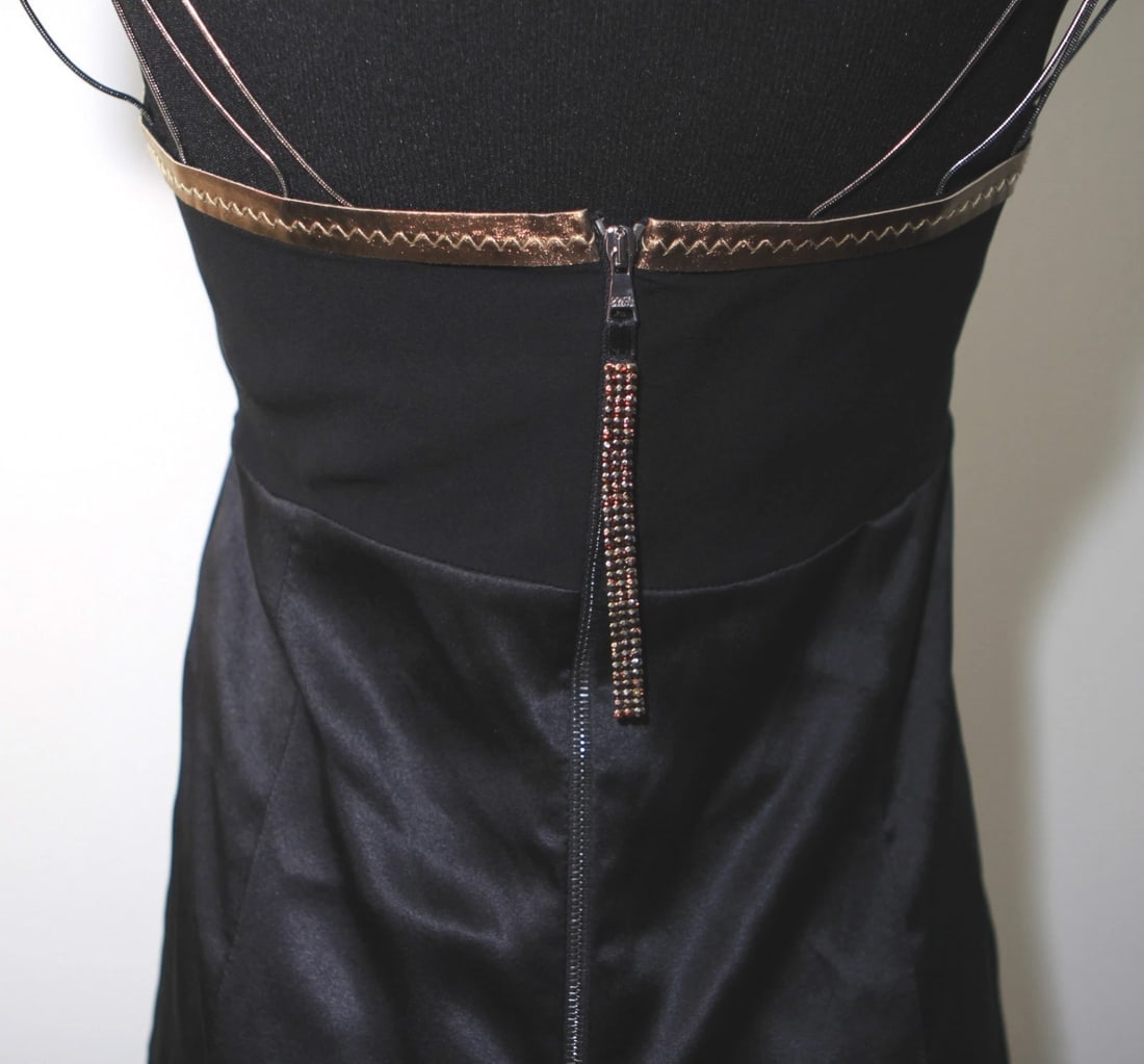 DOLCE & GABBANA MADE IN ITALY SILK LEATHER CHAIN STRAPS TOP TANK TOP BLOUSE - 9