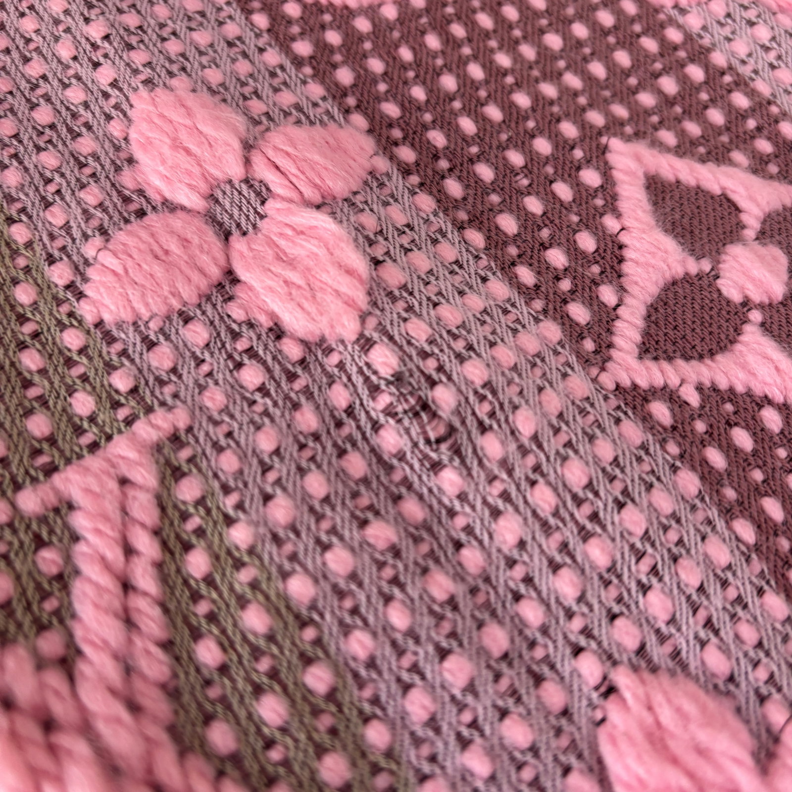 Louis Vuitton Pink Thick Wool & Silk Scarf - 12