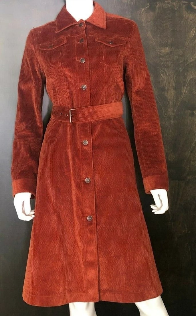 Maison Margiela MM6 Brown Midi Jacket Coat w/ Belt Size IT38 - 2