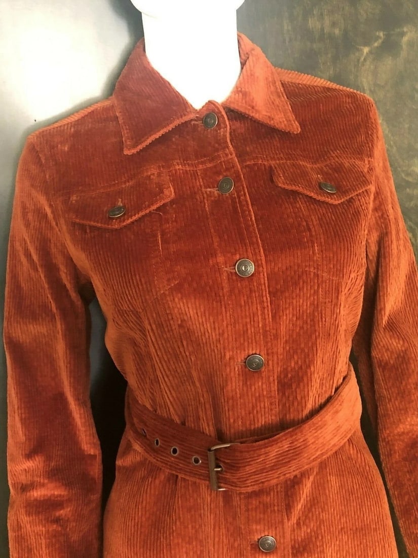 Maison Margiela MM6 Brown Midi Jacket Coat w/ Belt Size IT38 - 3