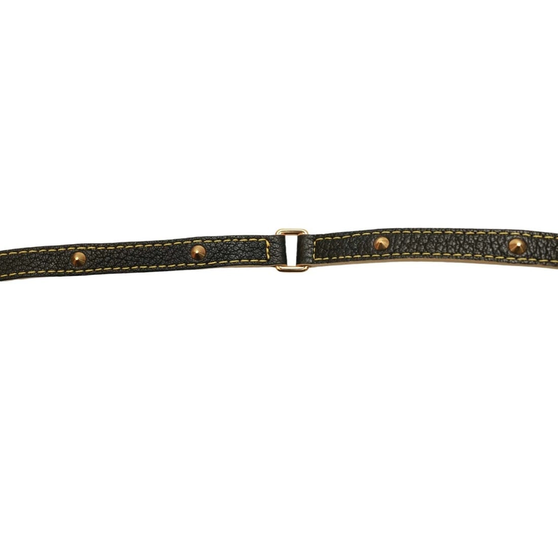 Louis Vuitton Black Leather Pyramid Studded Long Double Wrap Thin Skinny Belt - 4