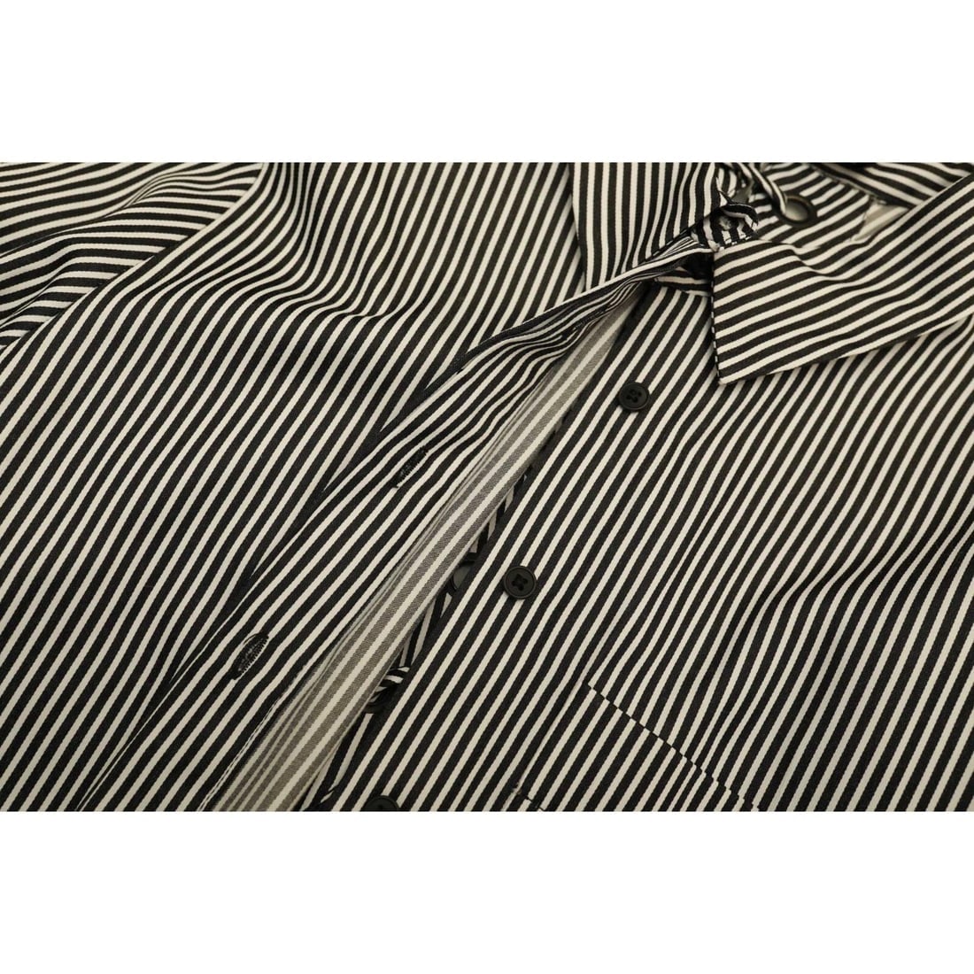 Kendall + Kylie Black & White Striped Button Down Shirt Tie Ribbon Back size S - 6