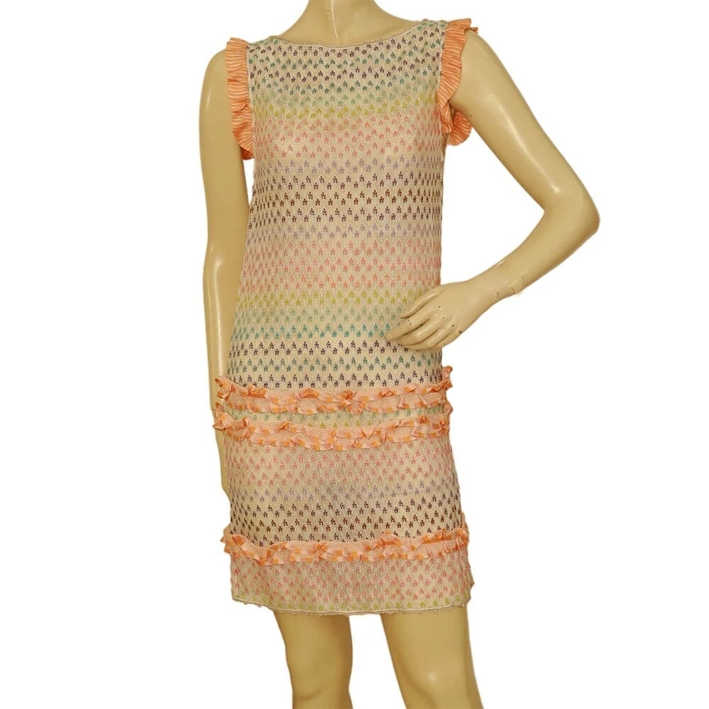 Missoni Mare Multicolored Sleeveless Ruffled Mini length Knit Dress Size 40 (1 of 11)