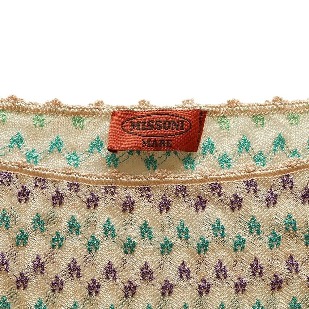 Missoni Mare Multicolored Sleeveless Ruffled Mini length Knit Dress Size 40 - 3