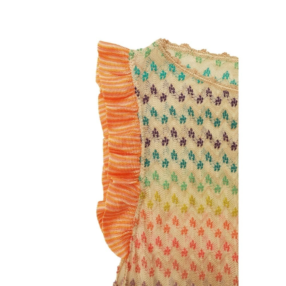 Missoni Mare Multicolored Sleeveless Ruffled Mini length Knit Dress Size 40 - 6