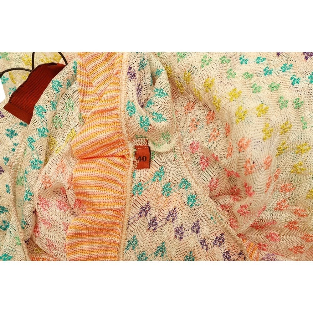 Missoni Mare Multicolored Sleeveless Ruffled Mini length Knit Dress Size 40 - 9