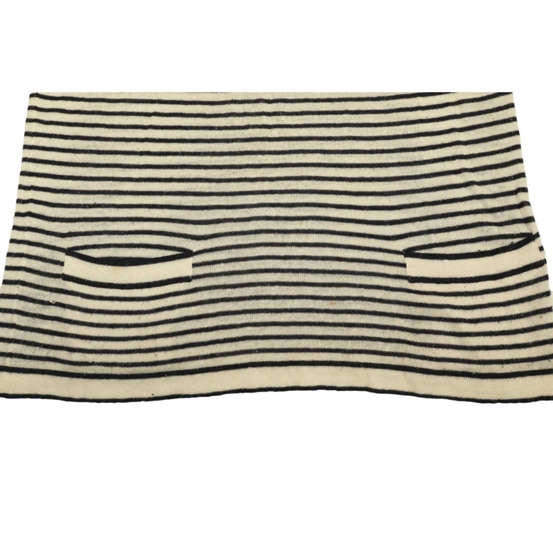 Stella McCartney Black White Stripes Cashmere Knit Boat Neck Sweater Top size 44 - 7
