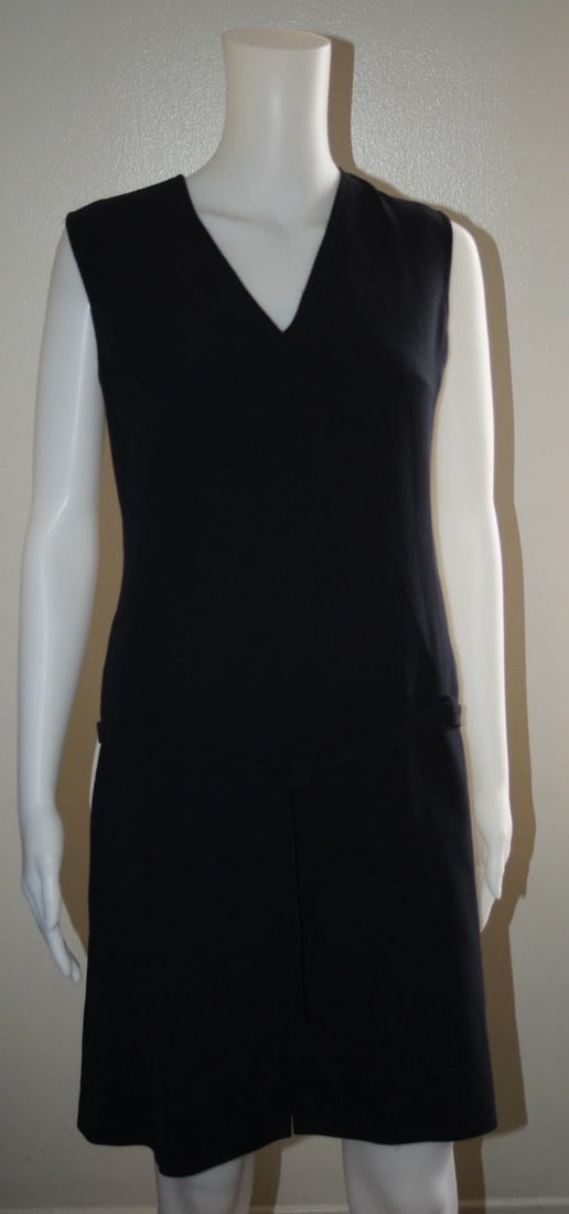 MAXMARA MADE IN ITALY LITTLE BLACK DRESS SIZE 6 WOOL LINING CLASSY - 4