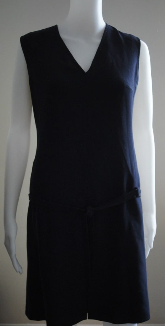 MAXMARA MADE IN ITALY LITTLE BLACK DRESS SIZE 6 WOOL LINING CLASSY - 7