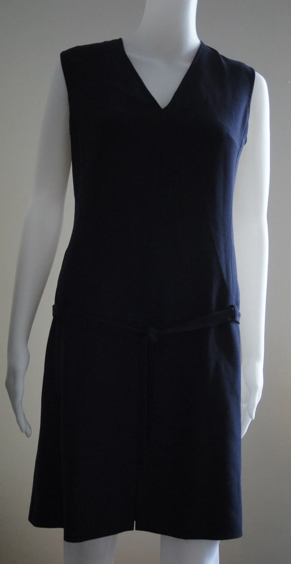 MAXMARA MADE IN ITALY LITTLE BLACK DRESS SIZE 6 WOOL LINING CLASSY - 8