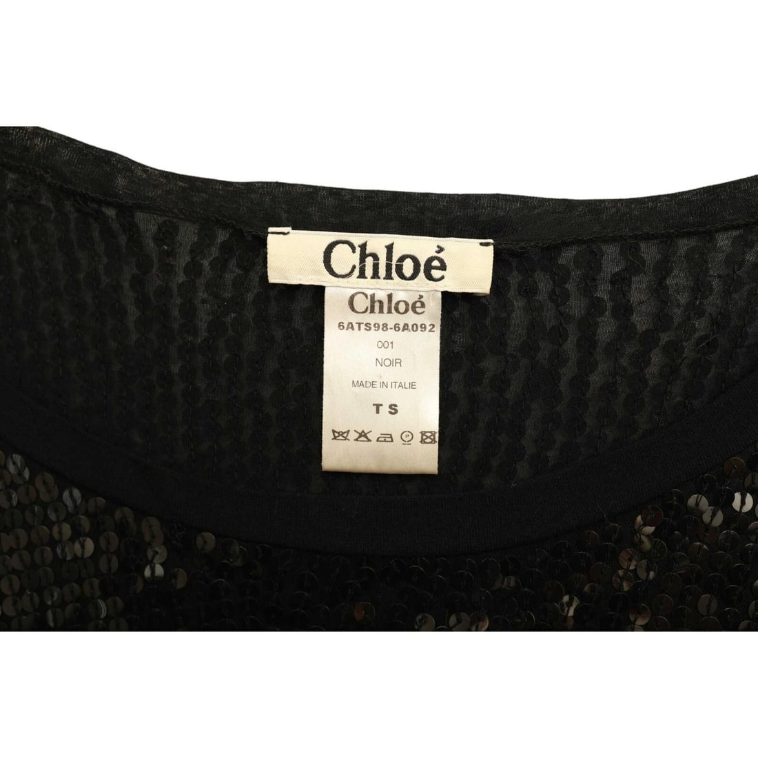 Chloe Black Fully Sequined Long Sleeves Short Mini Length Dress size S - 4