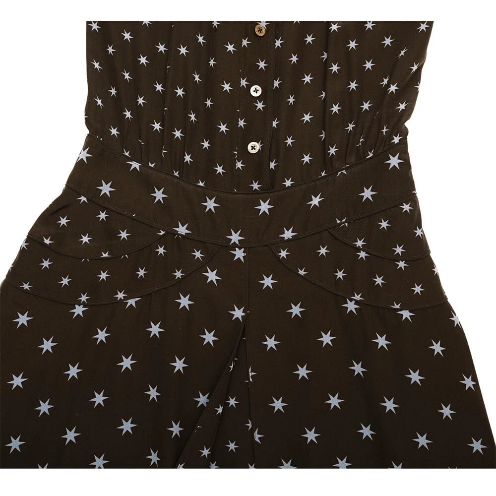Pringle of Scotland Black & Blue Stars Short Sleeve Knee Dress size UK 10 - 6