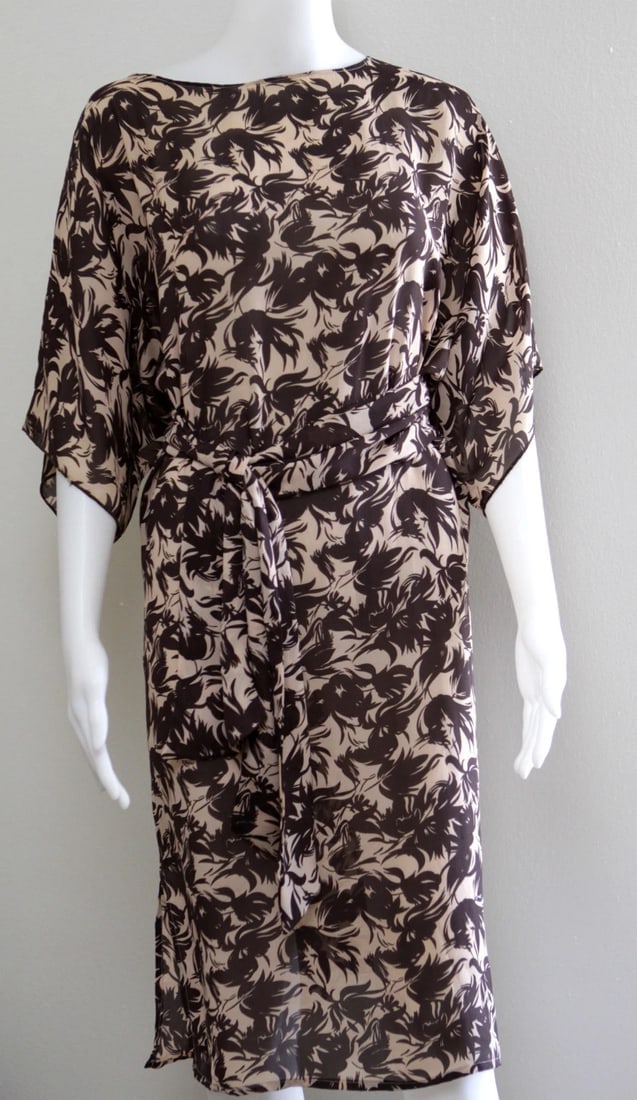 MARIE-FRANCE PARIS 100% PALACE SILK DRESS TUNIC BELT GORGEOUS - 2