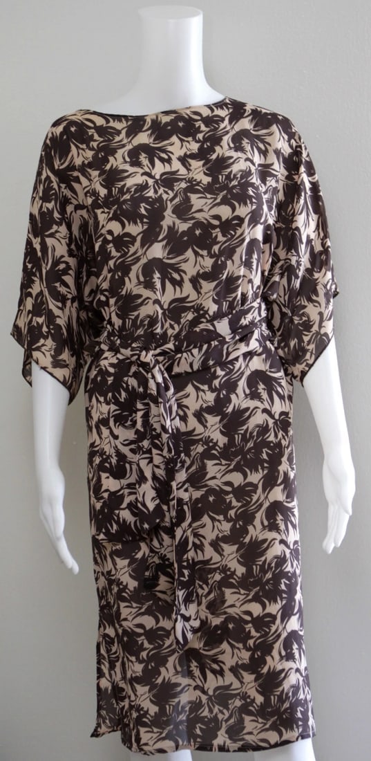 MARIE-FRANCE PARIS 100% PALACE SILK DRESS TUNIC BELT GORGEOUS - 3