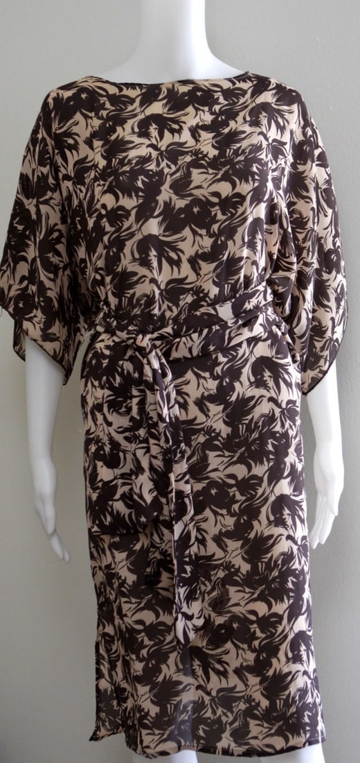 MARIE-FRANCE PARIS 100% PALACE SILK DRESS TUNIC BELT GORGEOUS - 4