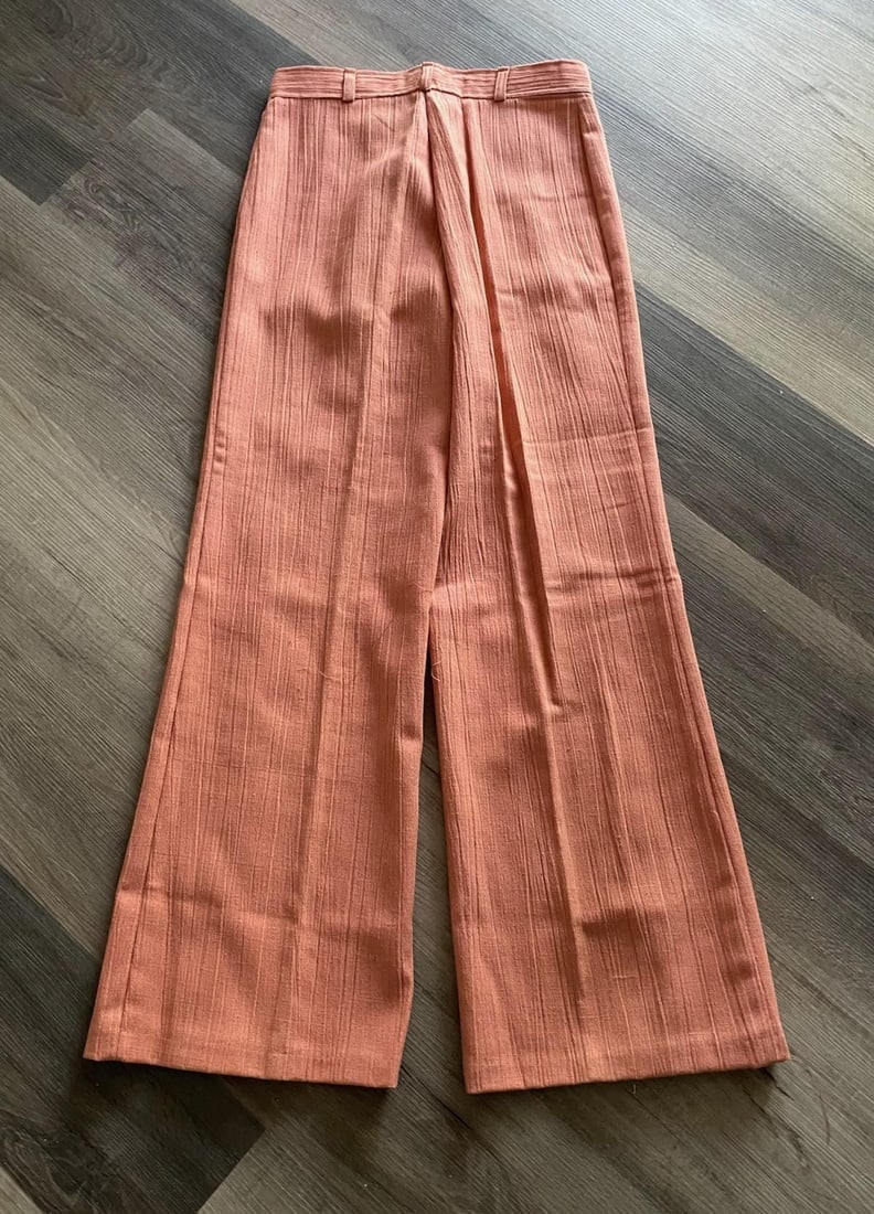 Vintage 1970s Peach Bell Bottom Pants Waist 30" Inseam 32.5" - 6