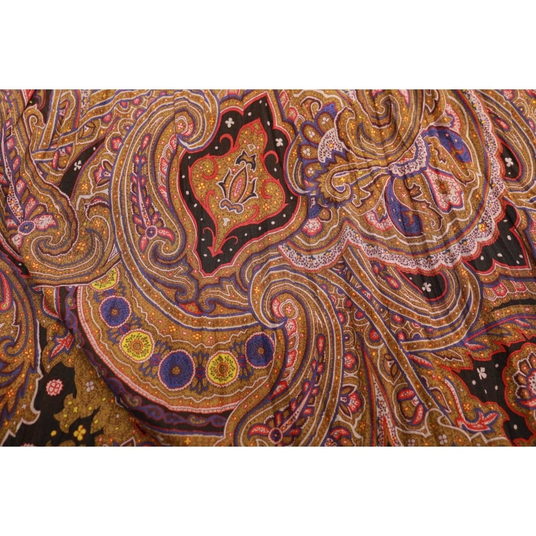 ETRO Multicolor Paisley Print Sleeveless Ruffled Neckline Maxi Long Dress 40 - 7