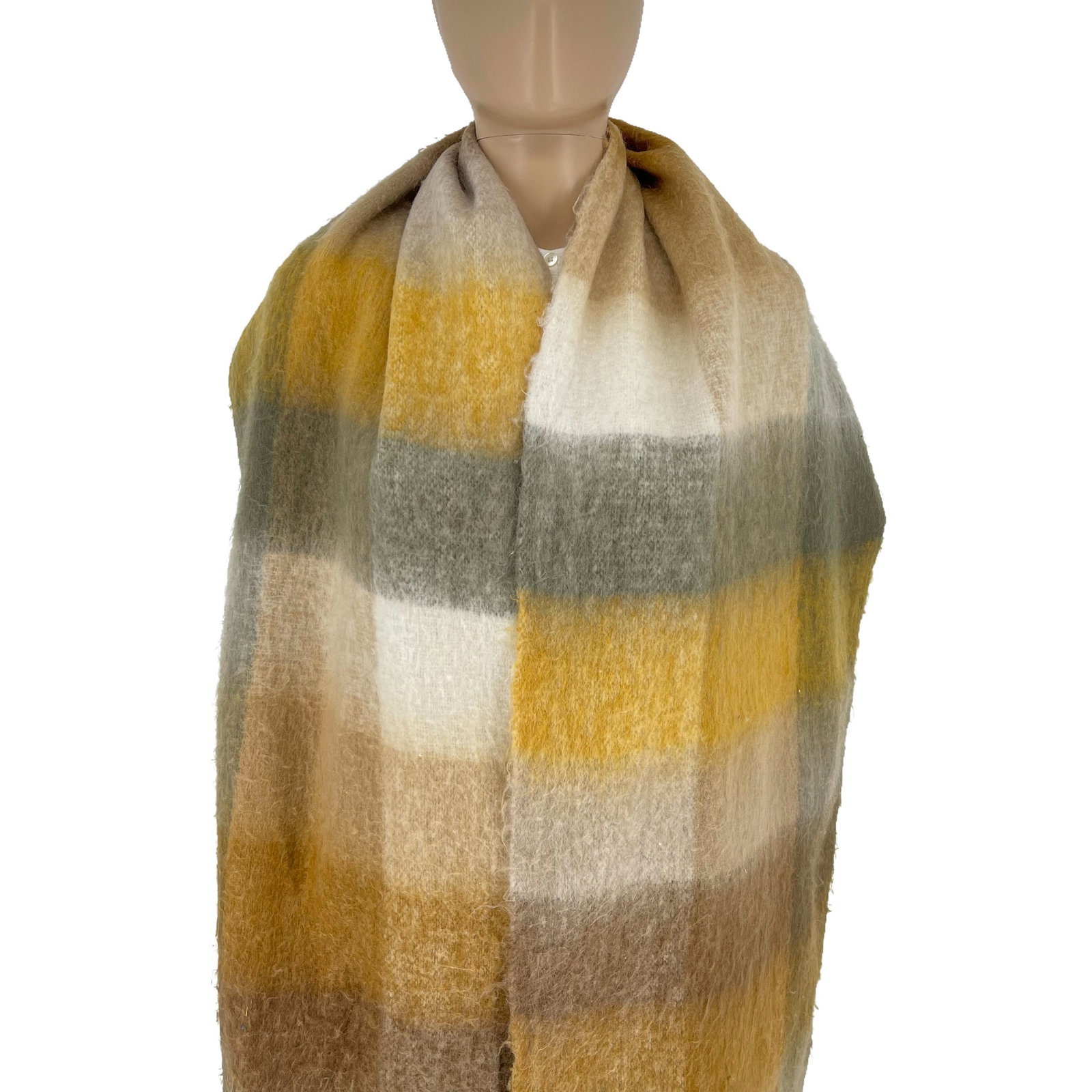 Acne Studios Beige Colored Block 80% Wool Scarf - 2