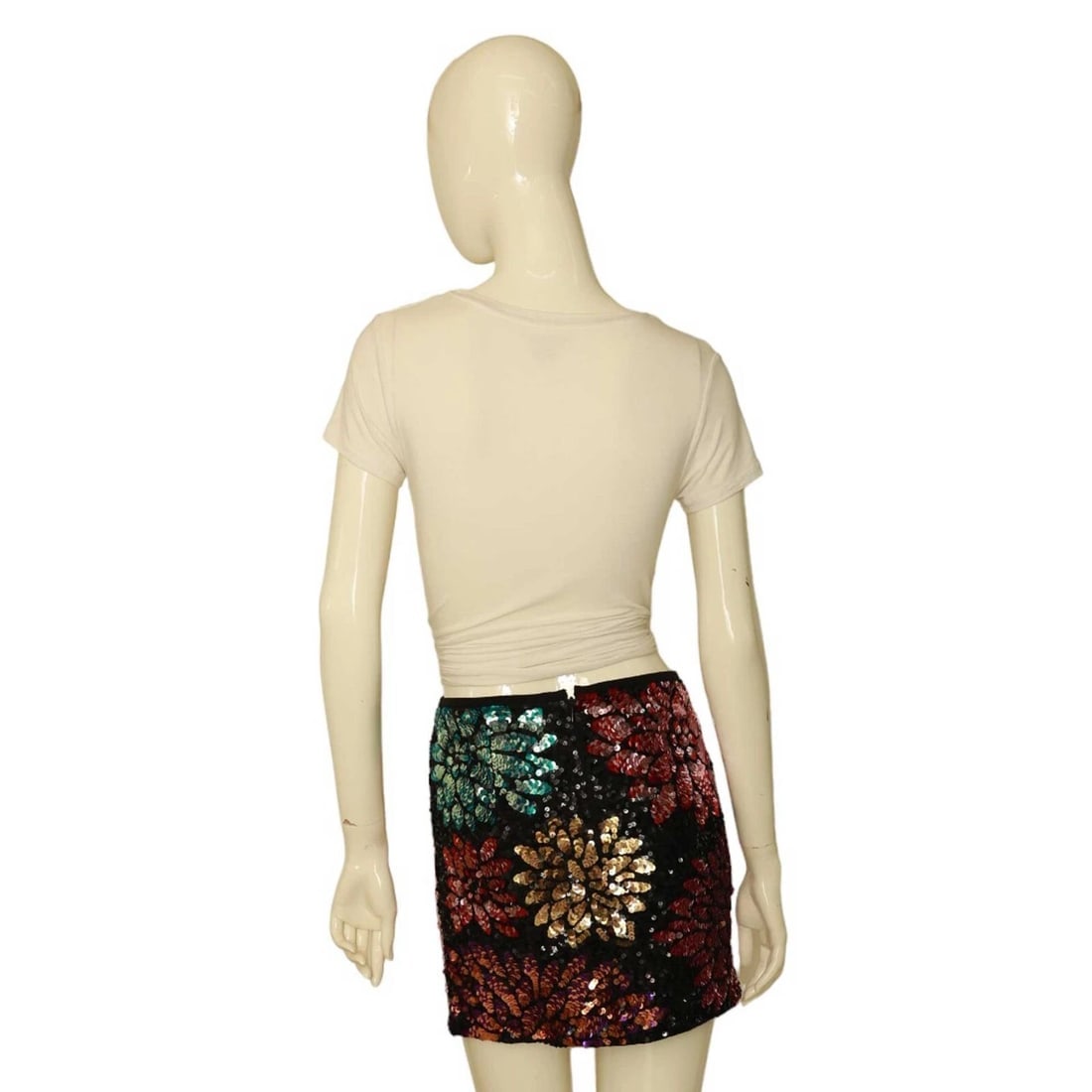 Millie Mackintosh Floral Fully Sequined Mini Party Clubwear Skirt Size 8 - 2