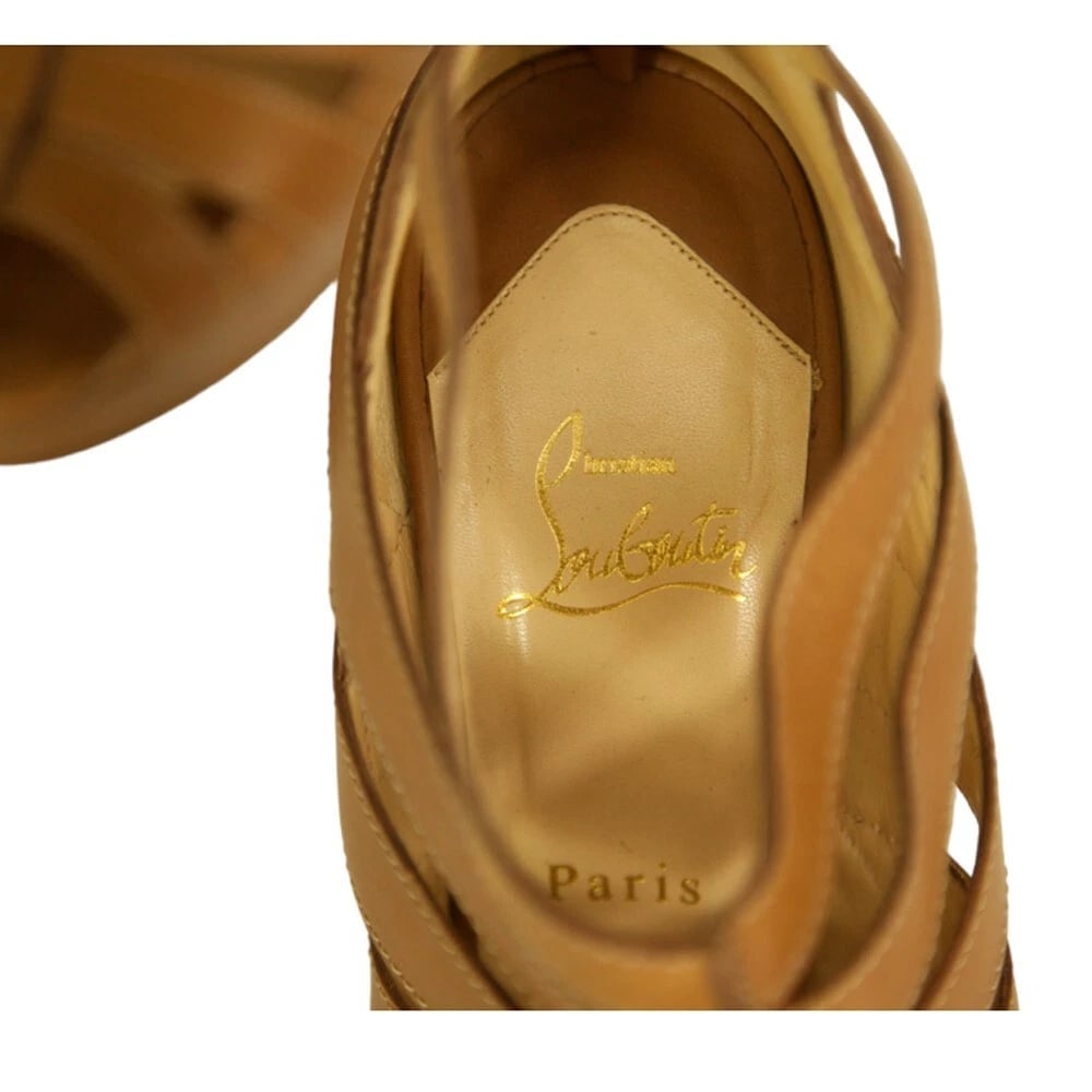 Christian Louboutin Pique Cire 140 calfskin brown sandal pumps heels 39,5 - 9