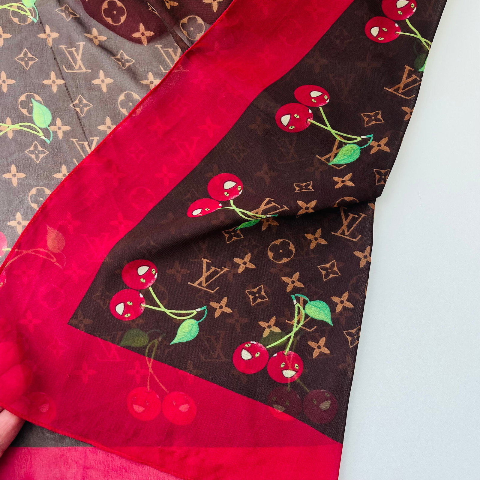 Louis Vuitton Brown Monogram 100% Silk Scarf - 5