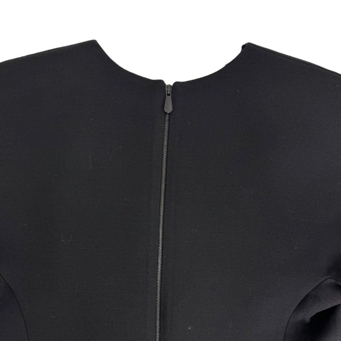 Bottega Veneta Black Short Sleeves Back Zipper 100% wool Blouse Top size 44 - 5