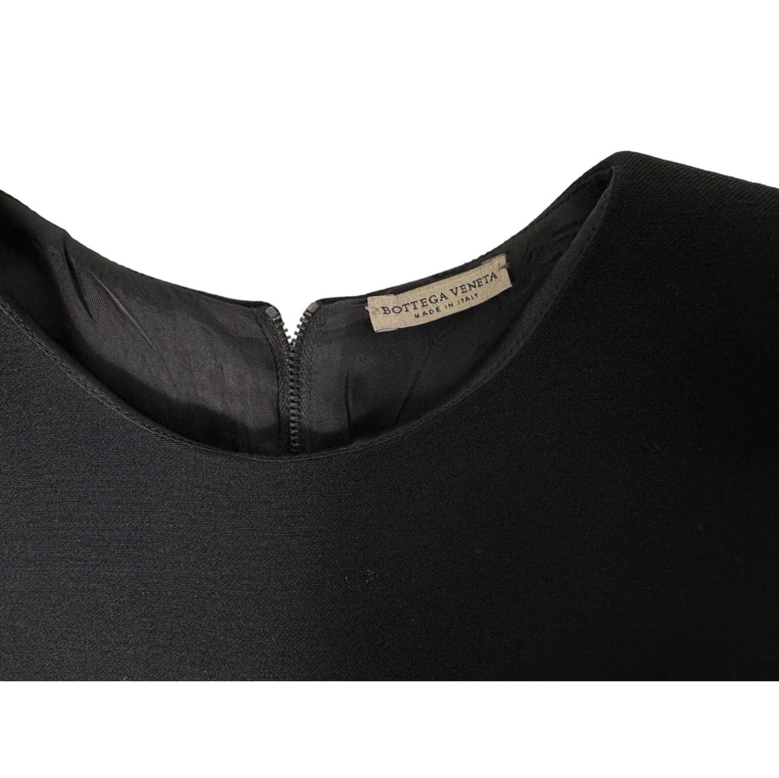 Bottega Veneta Black Short Sleeves Back Zipper 100% wool Blouse Top size 44 - 6