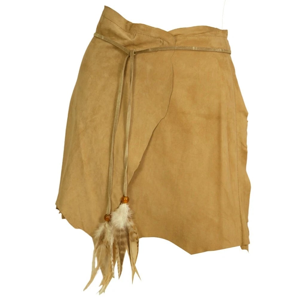 NTW Dolce Gabbana D & G Above knee mini belted beige suede lambskin skirt Sz 40 - 9