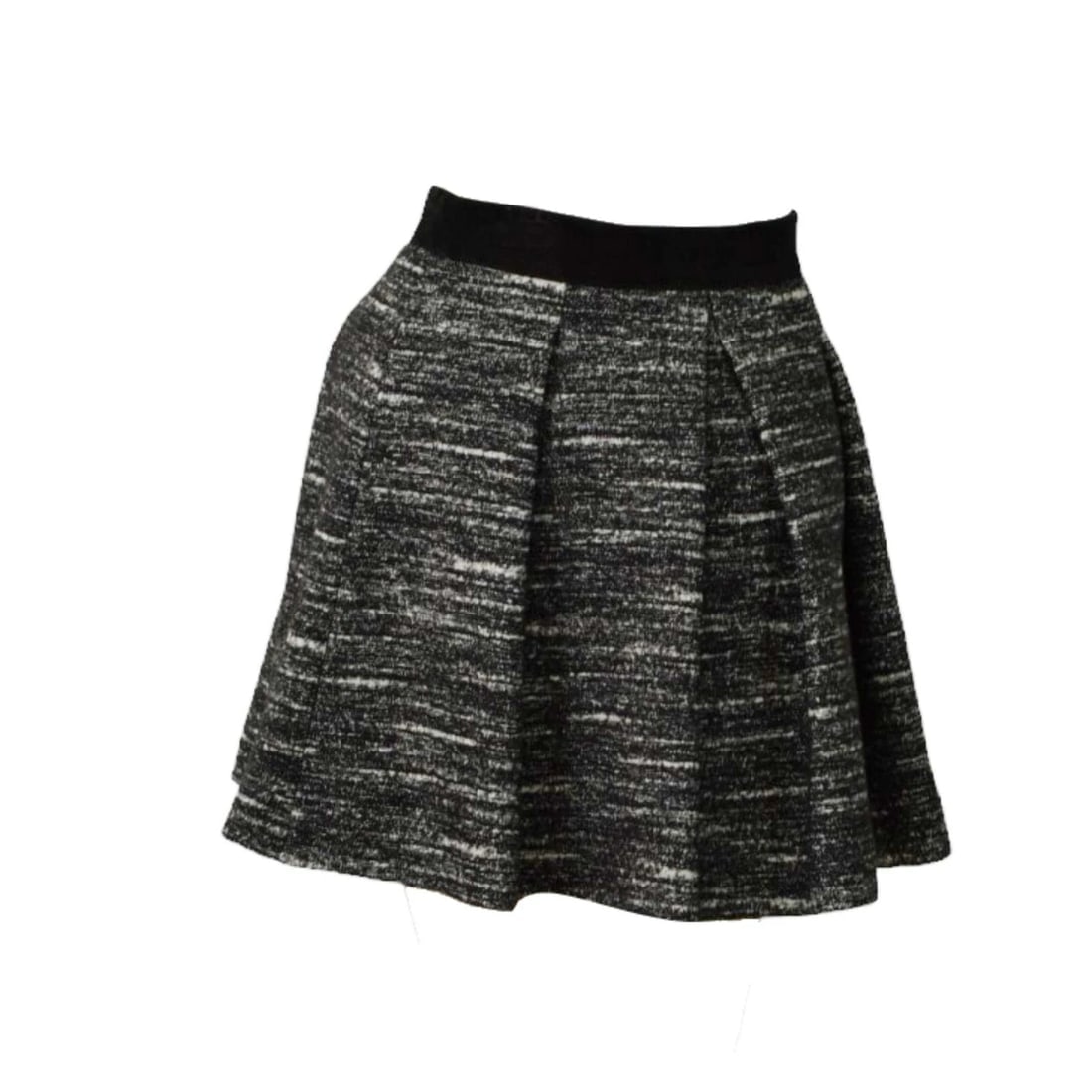 Proenza Schouler Wool Cotton Melange Black Mini Length Pleated Skirt size 4 - 3