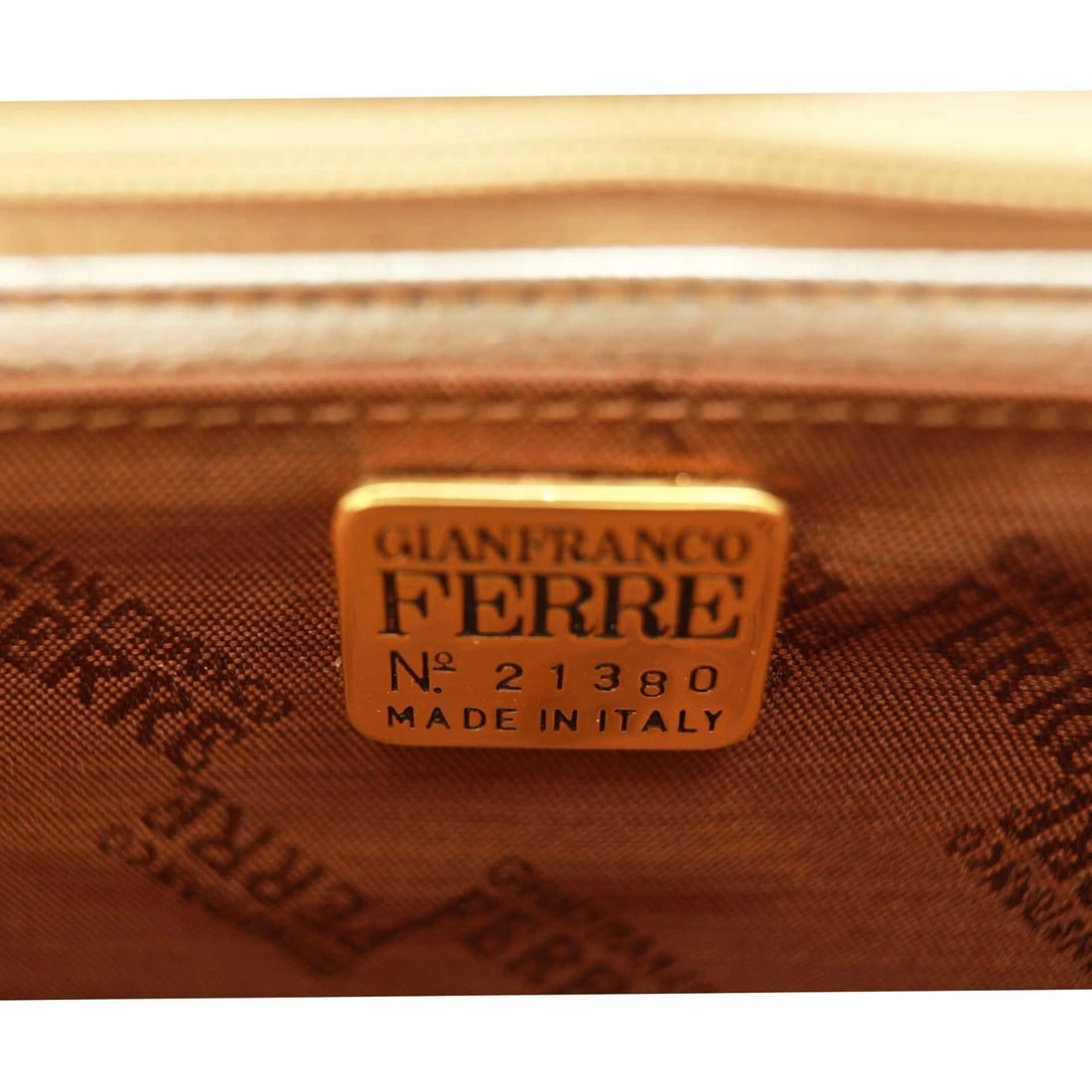 Gianfranco Ferre Brown Lizard Leather Flap Top Clutch Bag Goldtone Lion Paw - 7