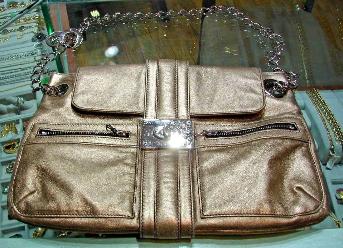 CHIC Lanvin Metallic Gold Handbag w/ Dustbag - 2