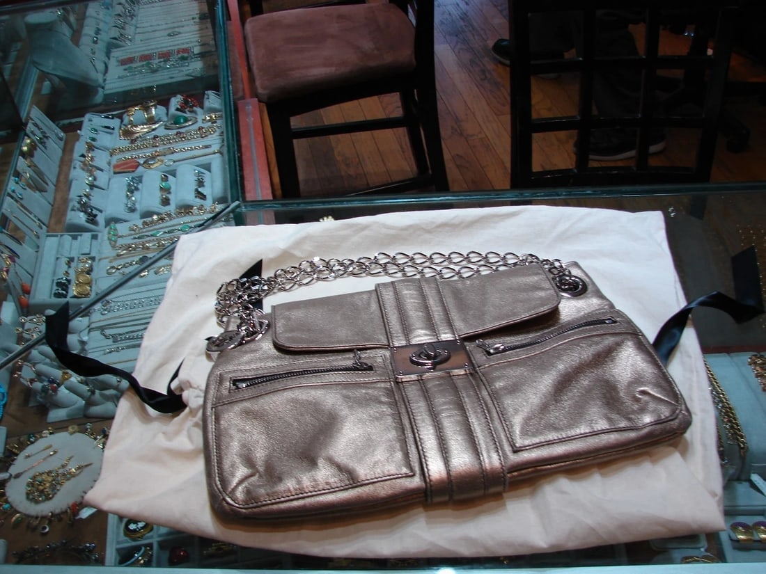 CHIC Lanvin Metallic Gold Handbag w/ Dustbag - 9