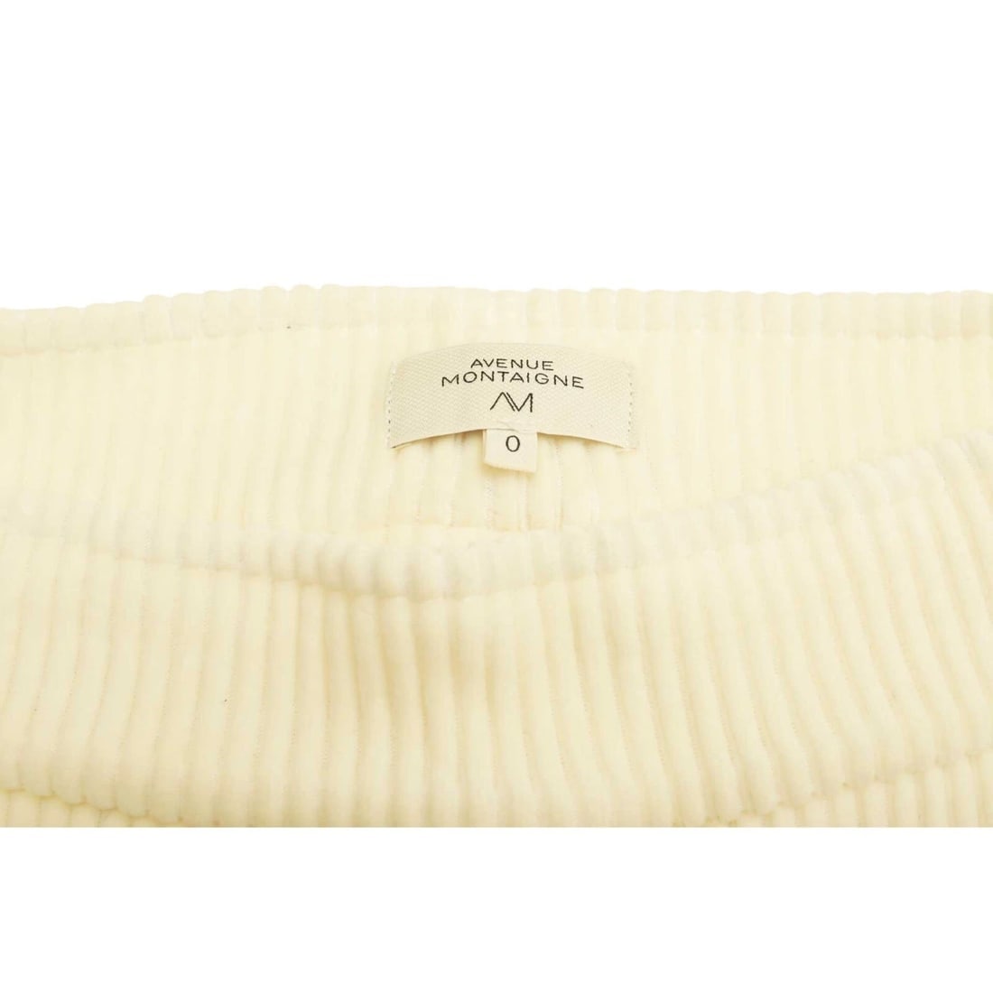 Avenue Montaigne Ivory Cotton Rib Elastic Cropped Trousers Pants size 0 USA - 3