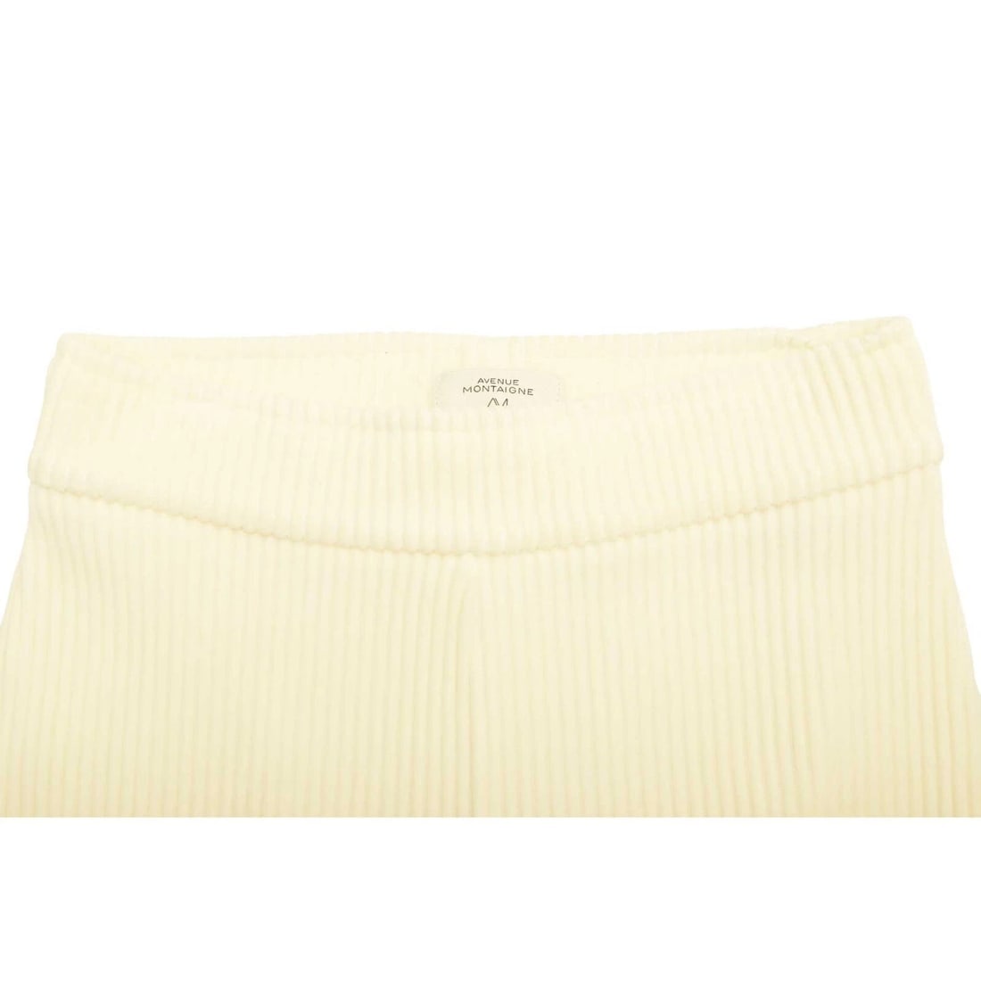 Avenue Montaigne Ivory Cotton Rib Elastic Cropped Trousers Pants size 0 USA - 5