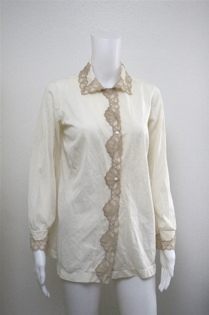 EMILIO PUCCI FOR FORMFIT ROGERS SIZE S 10-12 MADE IN USA ITALY PAJAMA TOP - 2