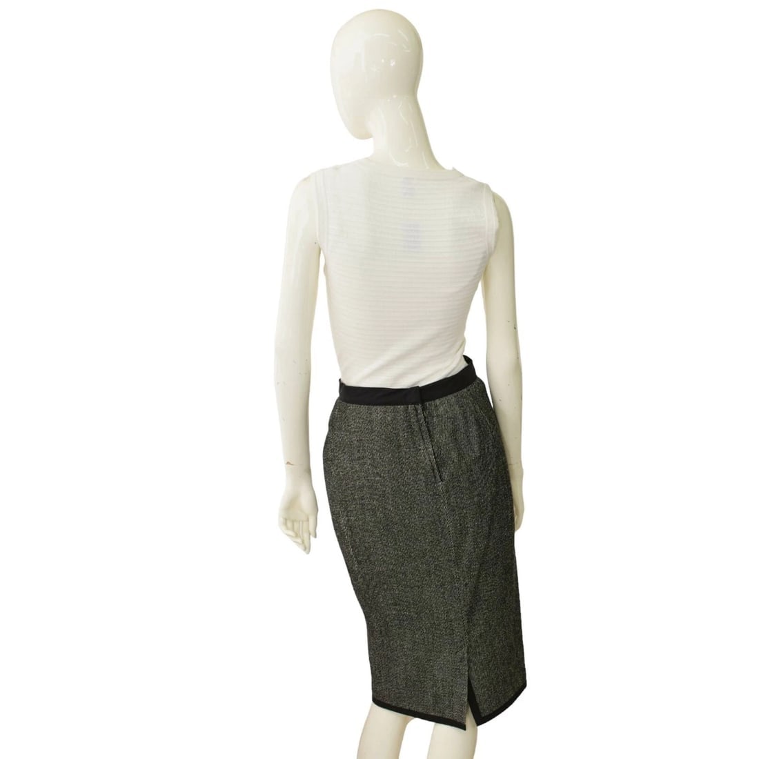 Narciso Rodriguez Black & White Classy Knee Length Court Skirt size 40 - 2