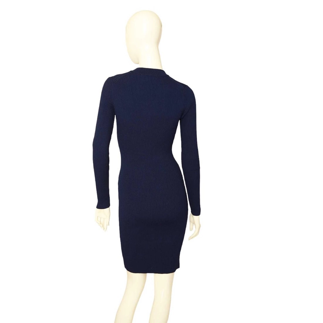 Michael Kors Navy Blue Viscose Knit Long Sleeves Mini Dress size S - 2