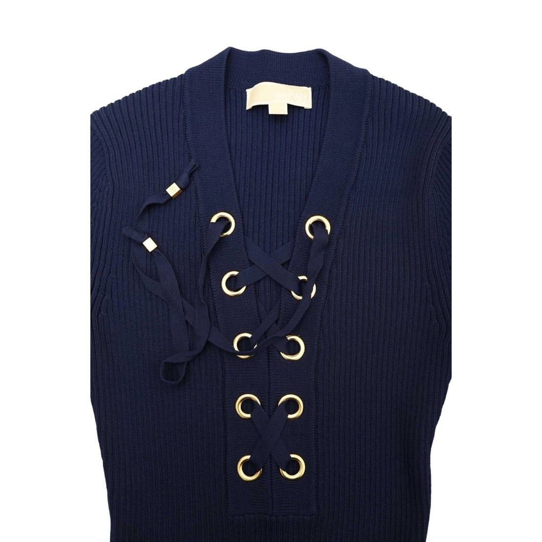 Michael Kors Navy Blue Viscose Knit Long Sleeves Mini Dress size S - 6