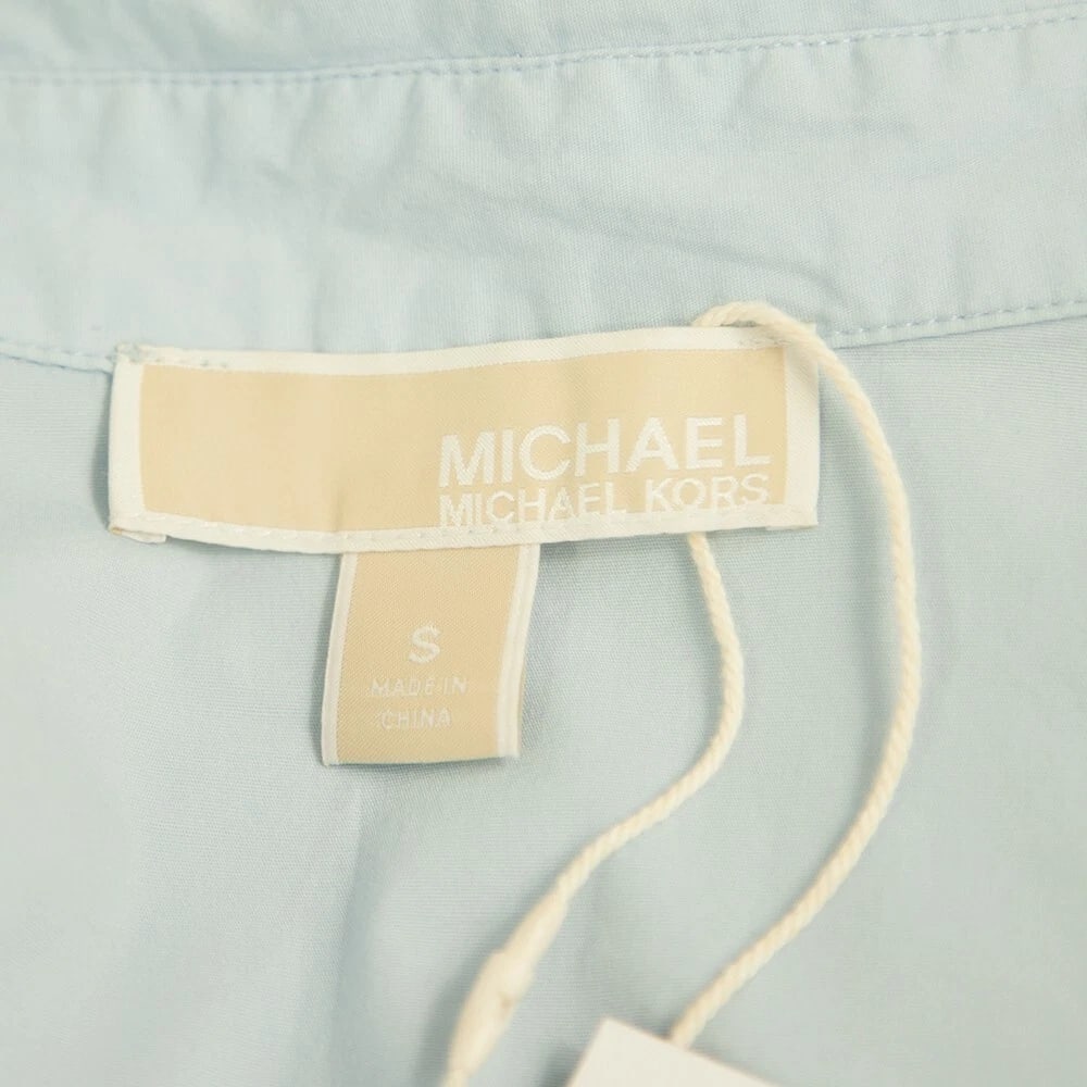 Michael Kors Light Blue Collared Button Down Front Shirt Top size S - 3