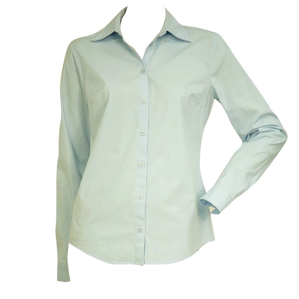Michael Kors Light Blue Collared Button Down Front Shirt Top size S - 6