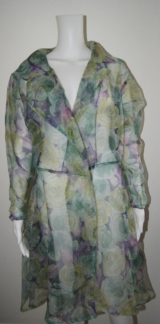 SHAUNA STEIN BLOUSE TOP PARKA CARDIGAN SIZE M FLORAL STYLISH COLORFUL - 4