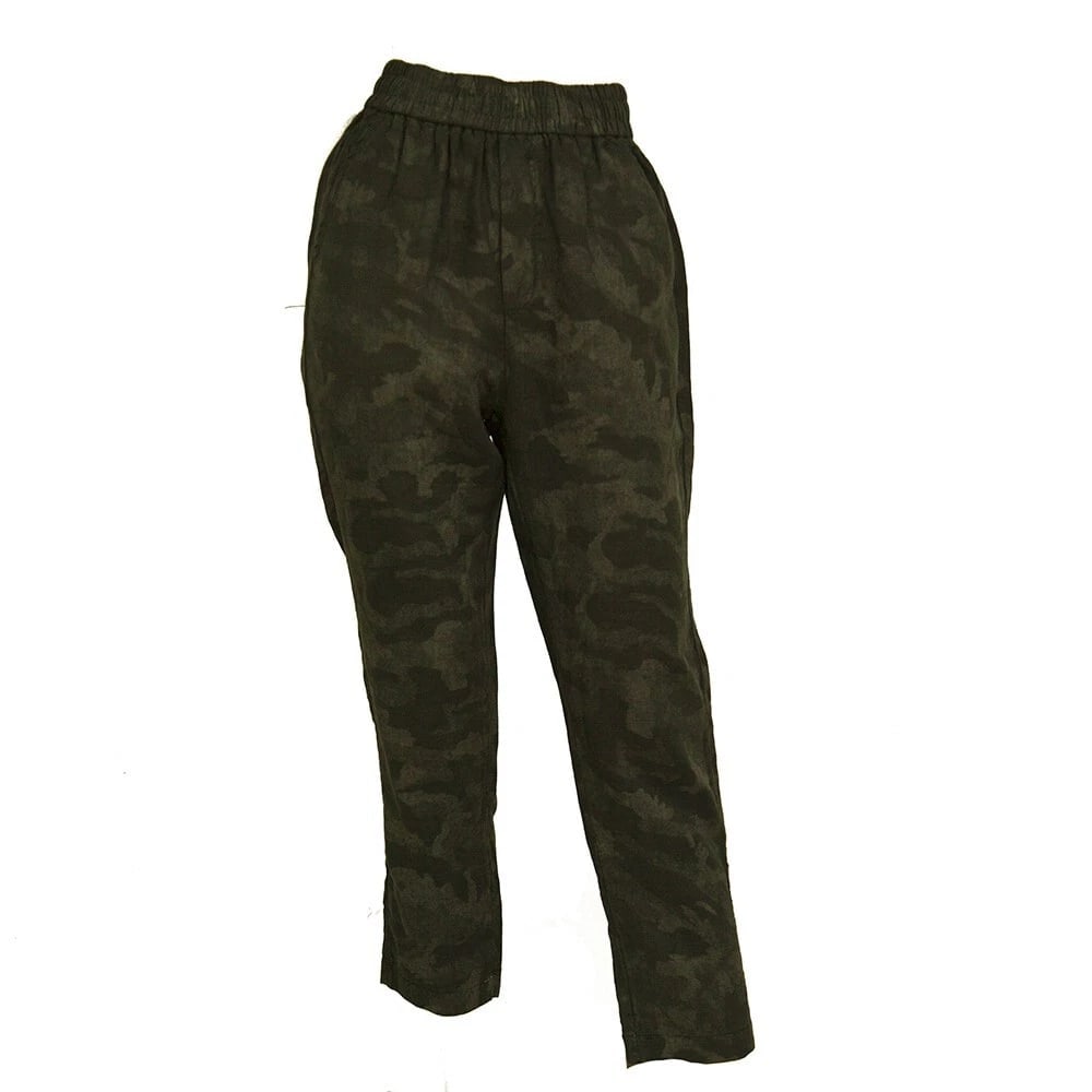 Never Enough Gray Linen Camouflage Sweatpants Sport Lounge Trousers Pants size M - 2