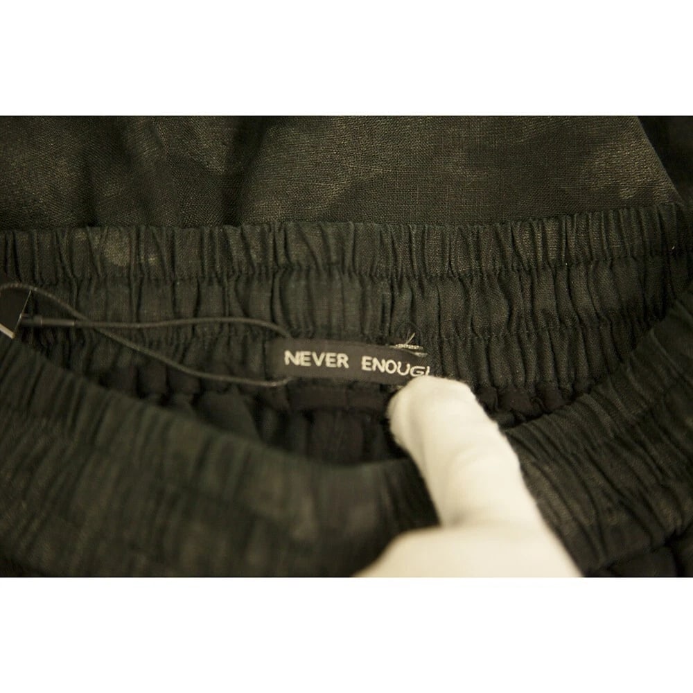 Never Enough Gray Linen Camouflage Sweatpants Sport Lounge Trousers Pants size M - 4