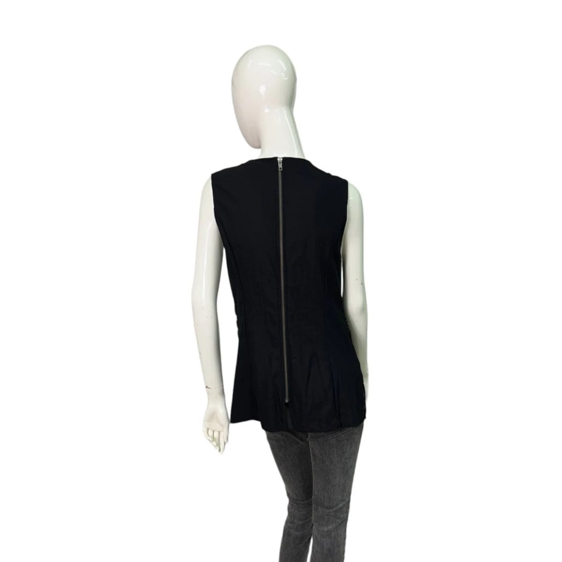 Peachoo + Krejberg Top in wool & silk hand crafted embroidered with beads size M - 3