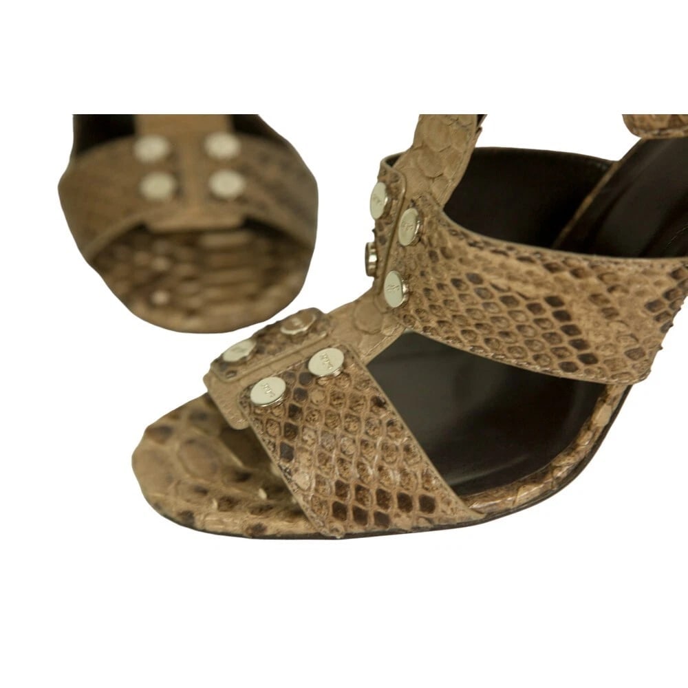 Roger Vivier Snakeskin Open toe Wide Straps Buckle pumps heels Shoes size 40 - 10