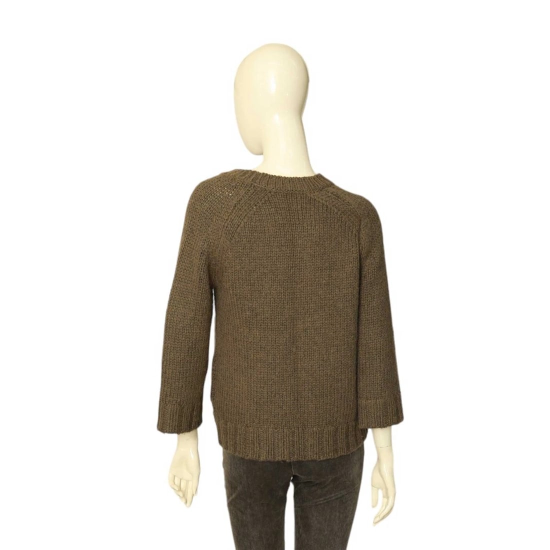 Theyskens' Theory Olive Green Alpaca Merino Wool Blend Knit Sweater Top size P - 2